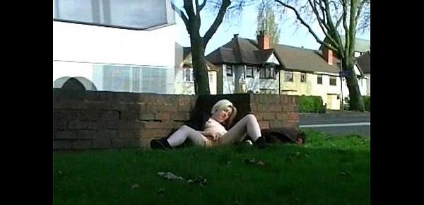  Amateur blondes outdoor masturbation and public nudity of sexy milf in homemade